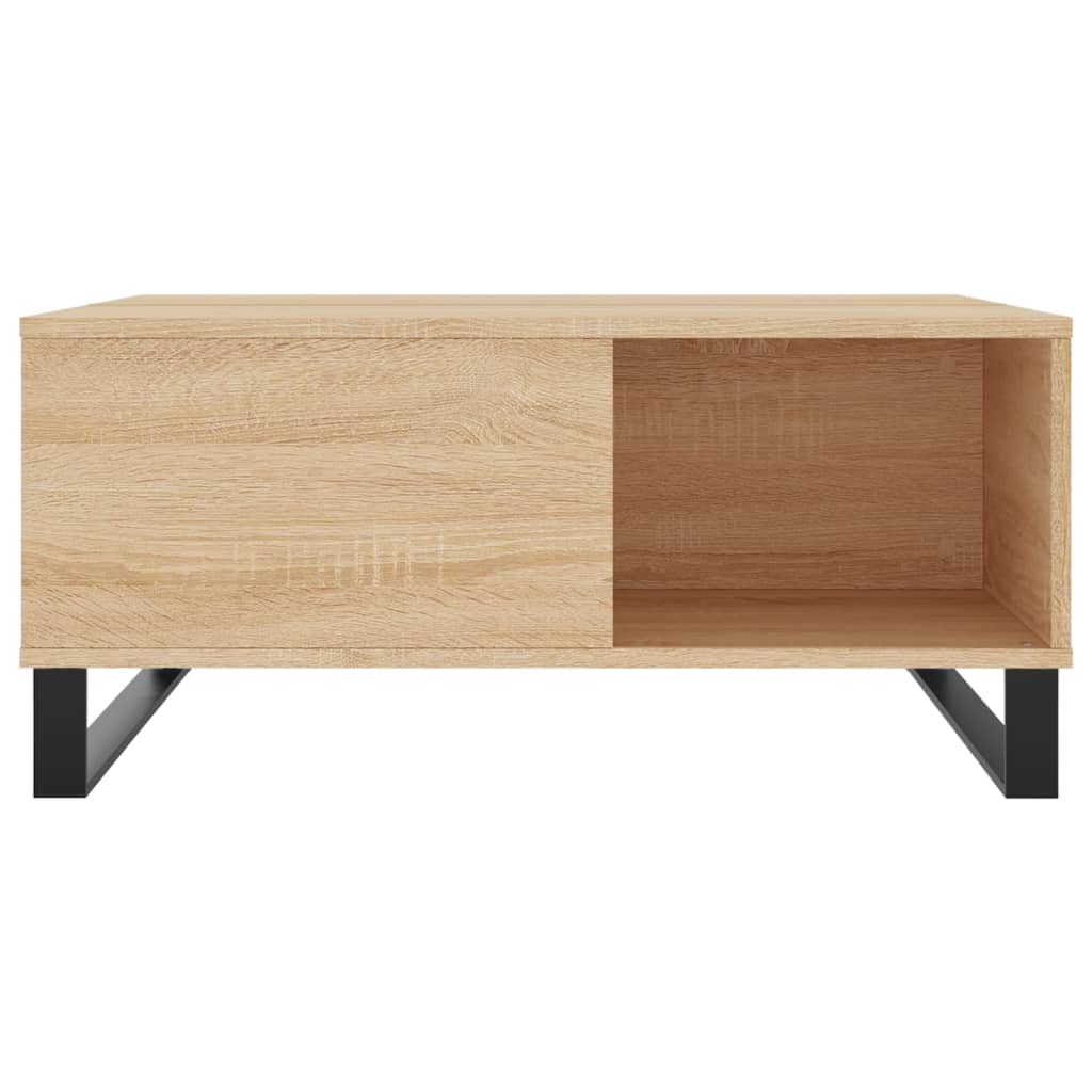 sofabord 80x80x36,5 cm konstrueret træ sonoma-eg