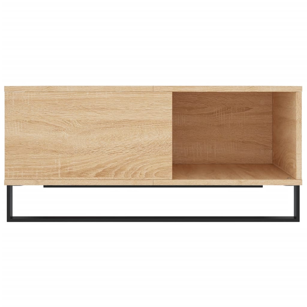 sofabord 80x80x36,5 cm konstrueret træ sonoma-eg