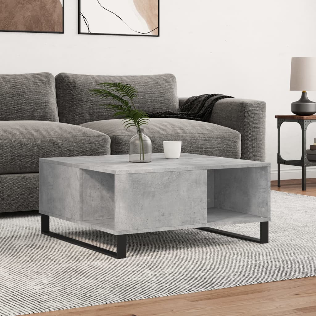 sofabord 80x80x36,5 cm konstrueret træ betongrå