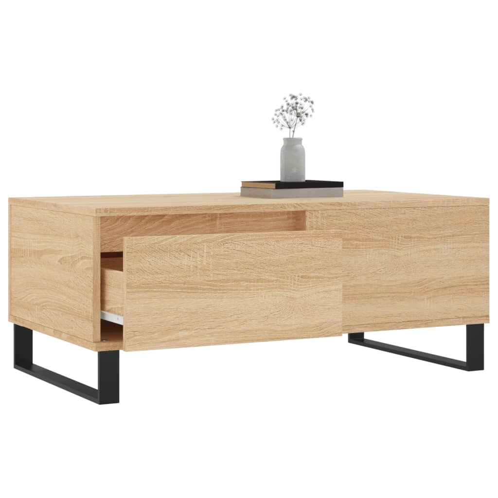 sofabord 90x50x36,5 cm konstrueret træ sonoma-eg
