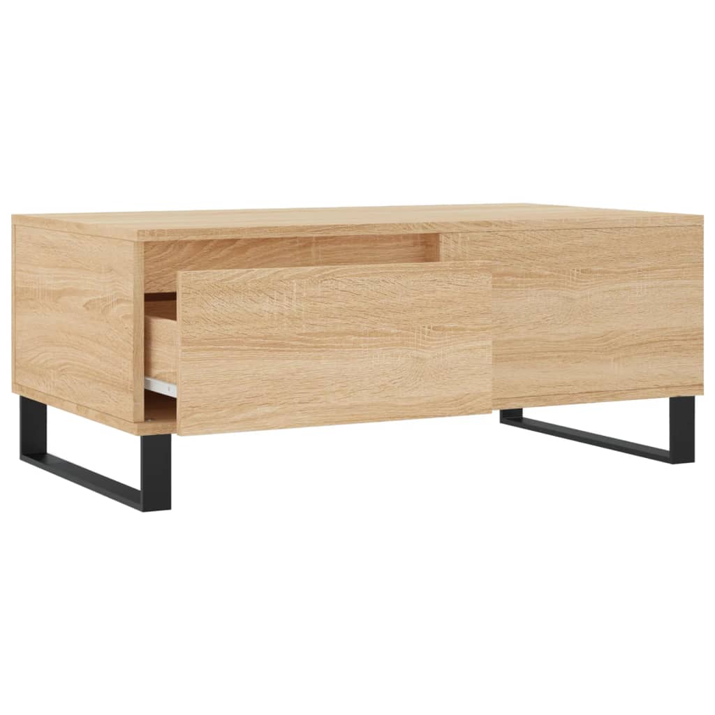sofabord 90x50x36,5 cm konstrueret træ sonoma-eg