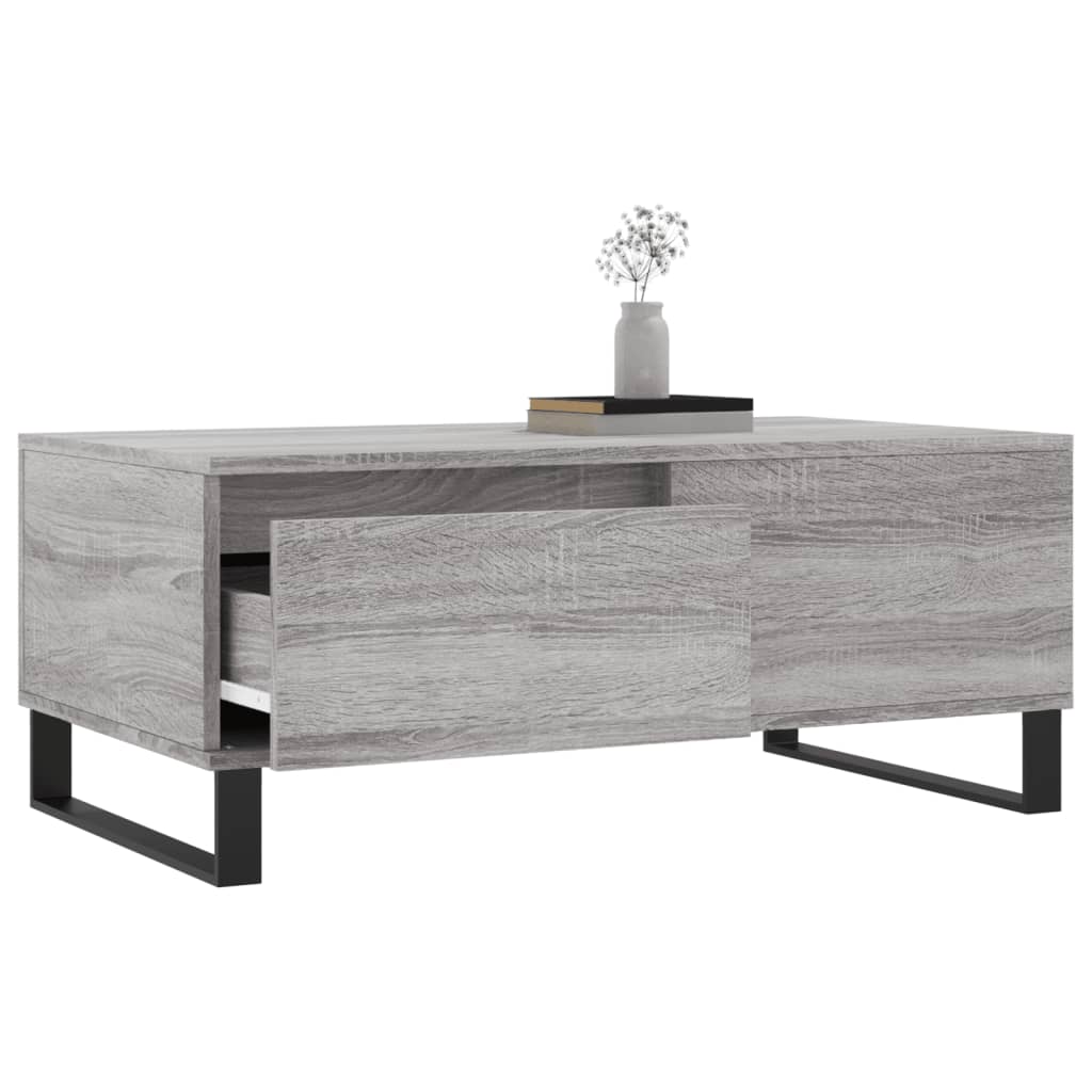 sofabord 90x50x36,5 cm konstrueret træ grå sonoma-eg