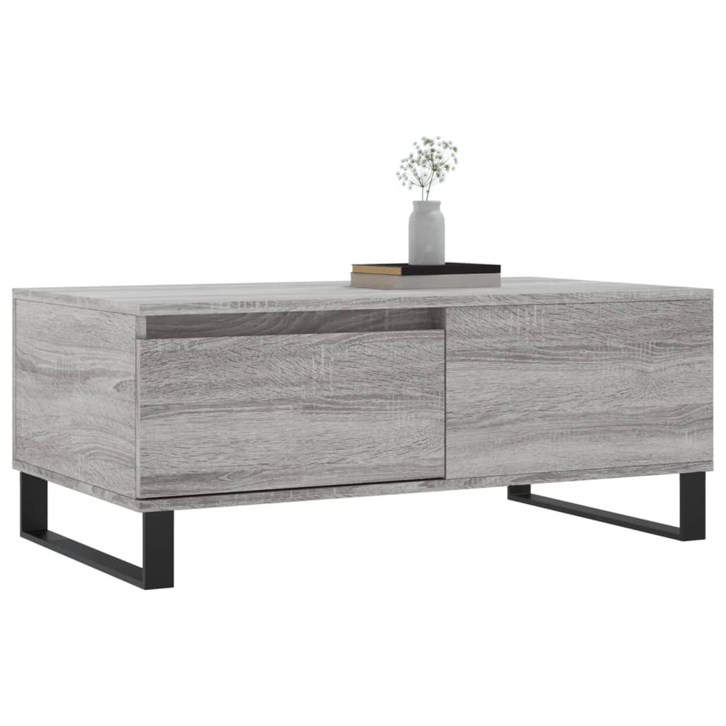 sofabord 90x50x36,5 cm konstrueret træ grå sonoma-eg