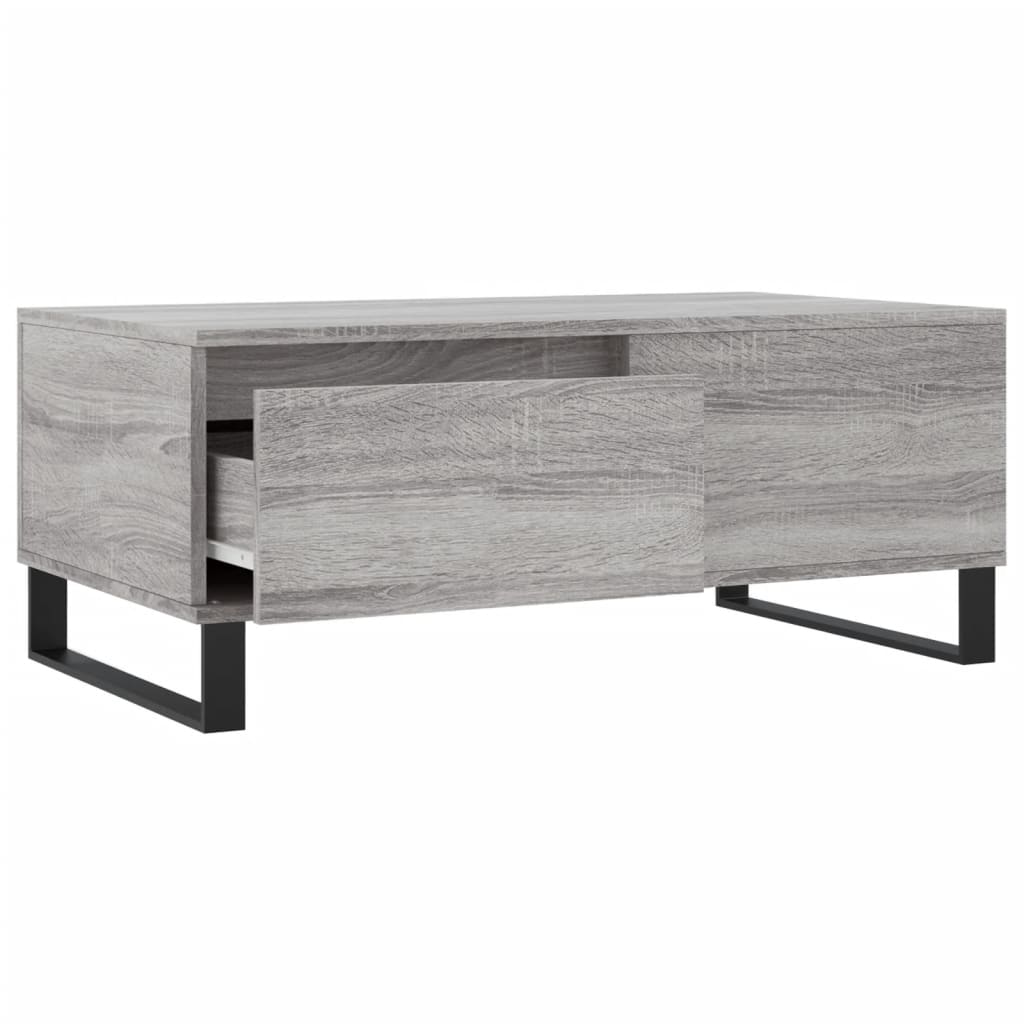 sofabord 90x50x36,5 cm konstrueret træ grå sonoma-eg