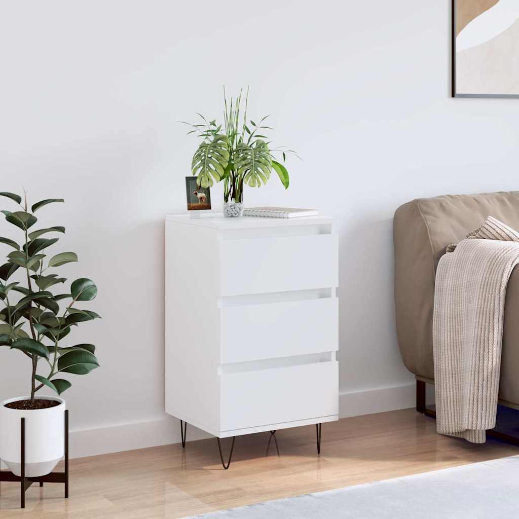 skænk 40x35x70 cm konstrueret træ hvid
