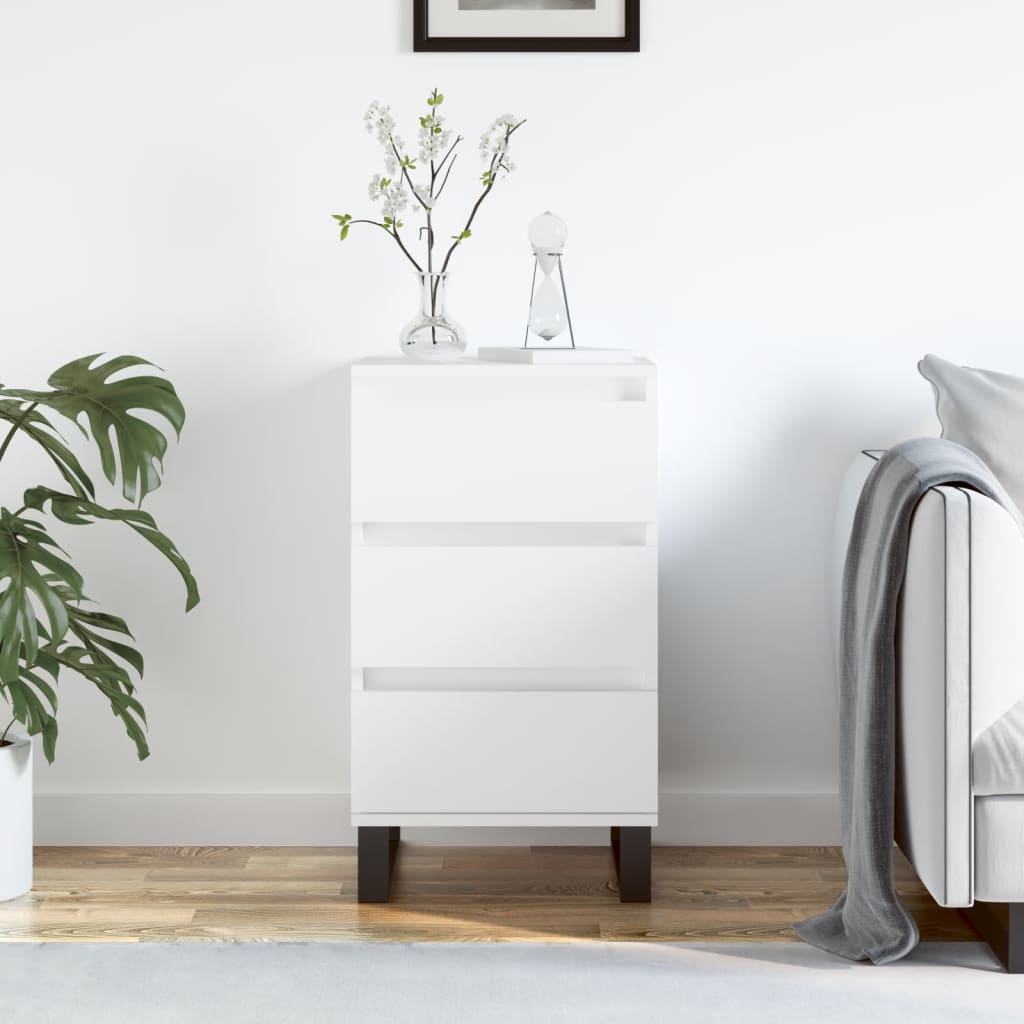 skænk 40x35x70 cm konstrueret træ hvid