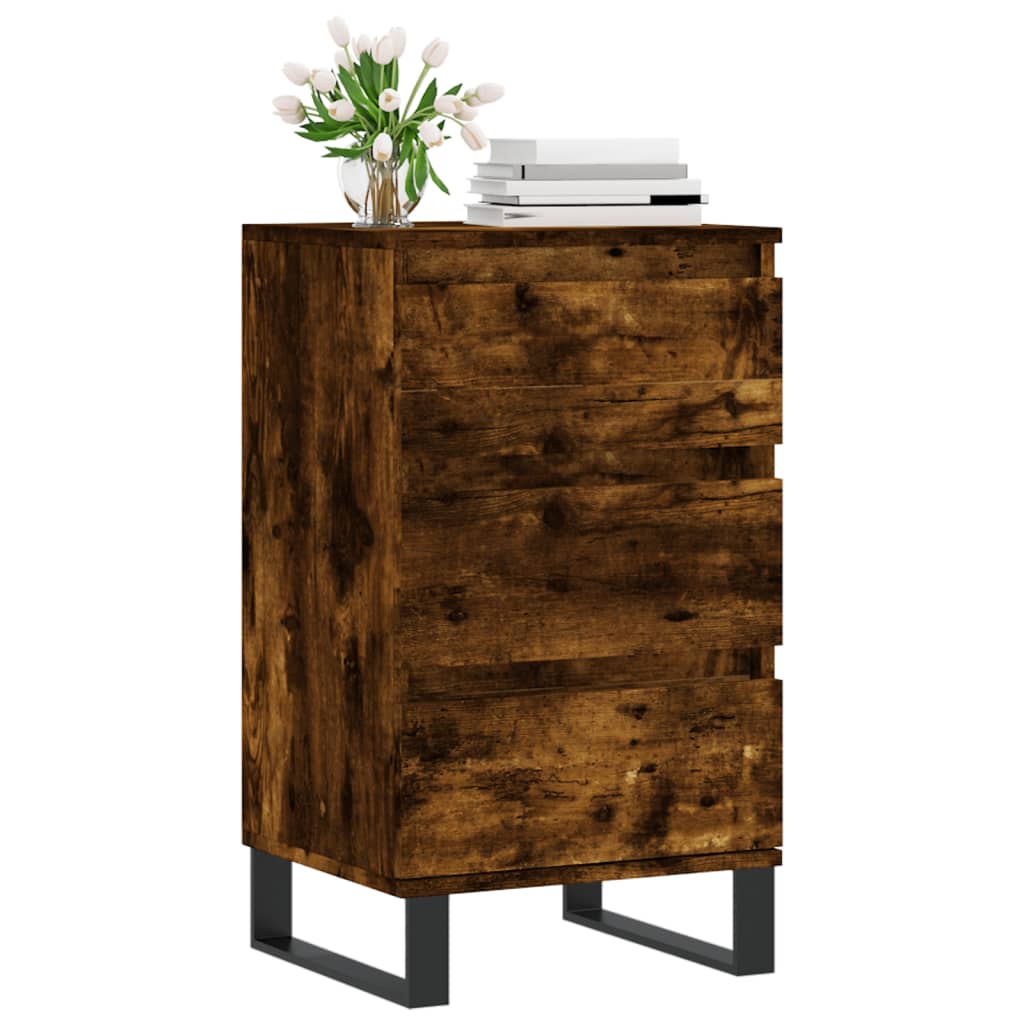 skænk 40x35x70 cm konstrueret træ røget egetræsfarve