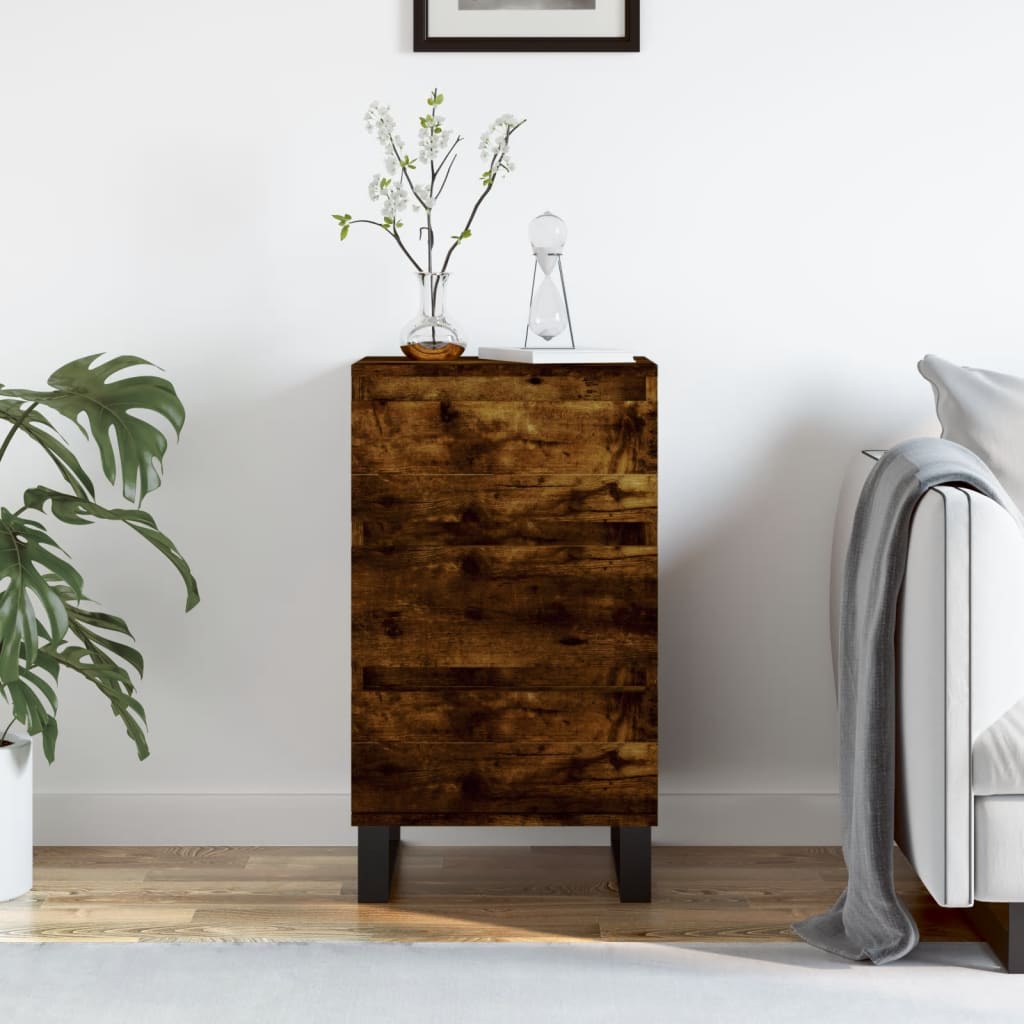 skænk 40x35x70 cm konstrueret træ røget egetræsfarve