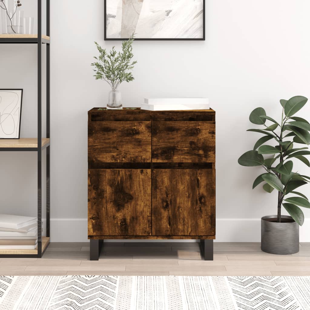 skænk 60x35x70 cm konstrueret træ røget egetræsfarve