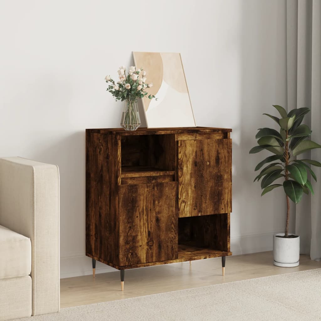 skænk 60x35x70 cm konstrueret træ røget egetræsfarve