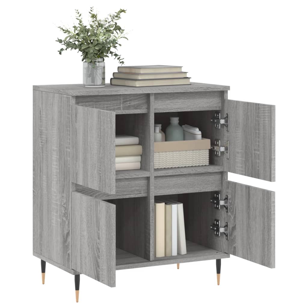 skænk 60x35x70 cm konstrueret træ grå sonoma-eg