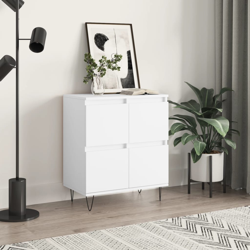 skænk 60x35x70 cm konstrueret træ hvid