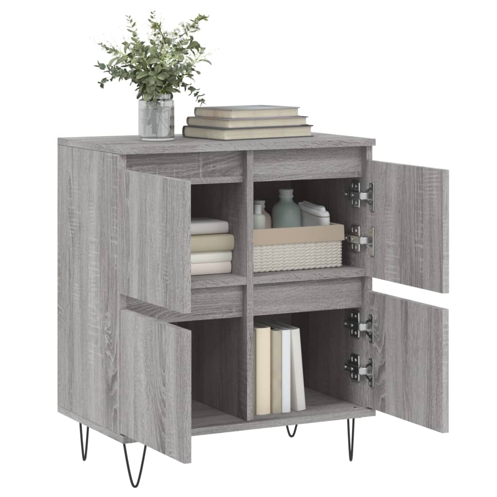 skænk 60x35x70 cm konstrueret træ grå sonoma-eg