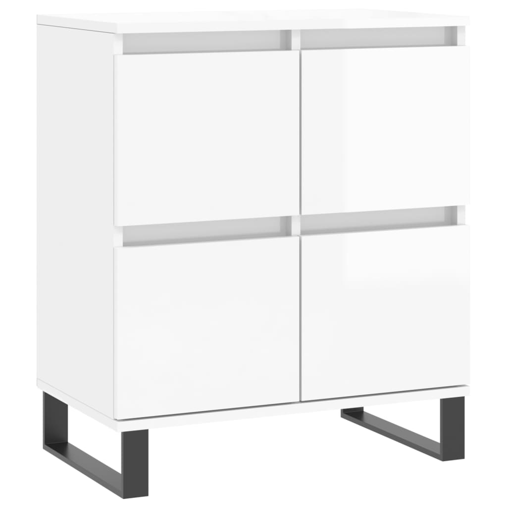 skænk 60x35x70 cm konstrueret træ hvid højglans