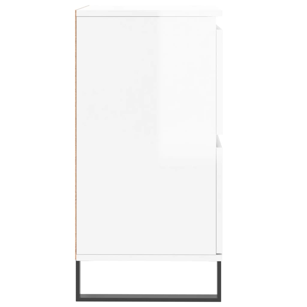 skænk 60x35x70 cm konstrueret træ hvid højglans