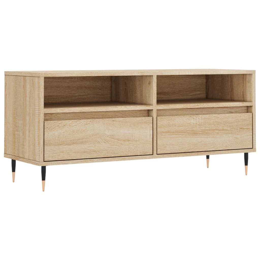tv-bord 100x34,5x44,5 cm konstrueret træ sonoma-eg