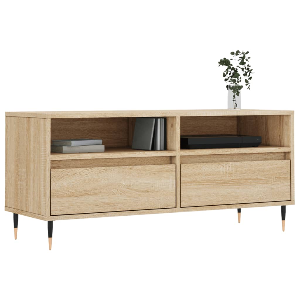 tv-bord 100x34,5x44,5 cm konstrueret træ sonoma-eg