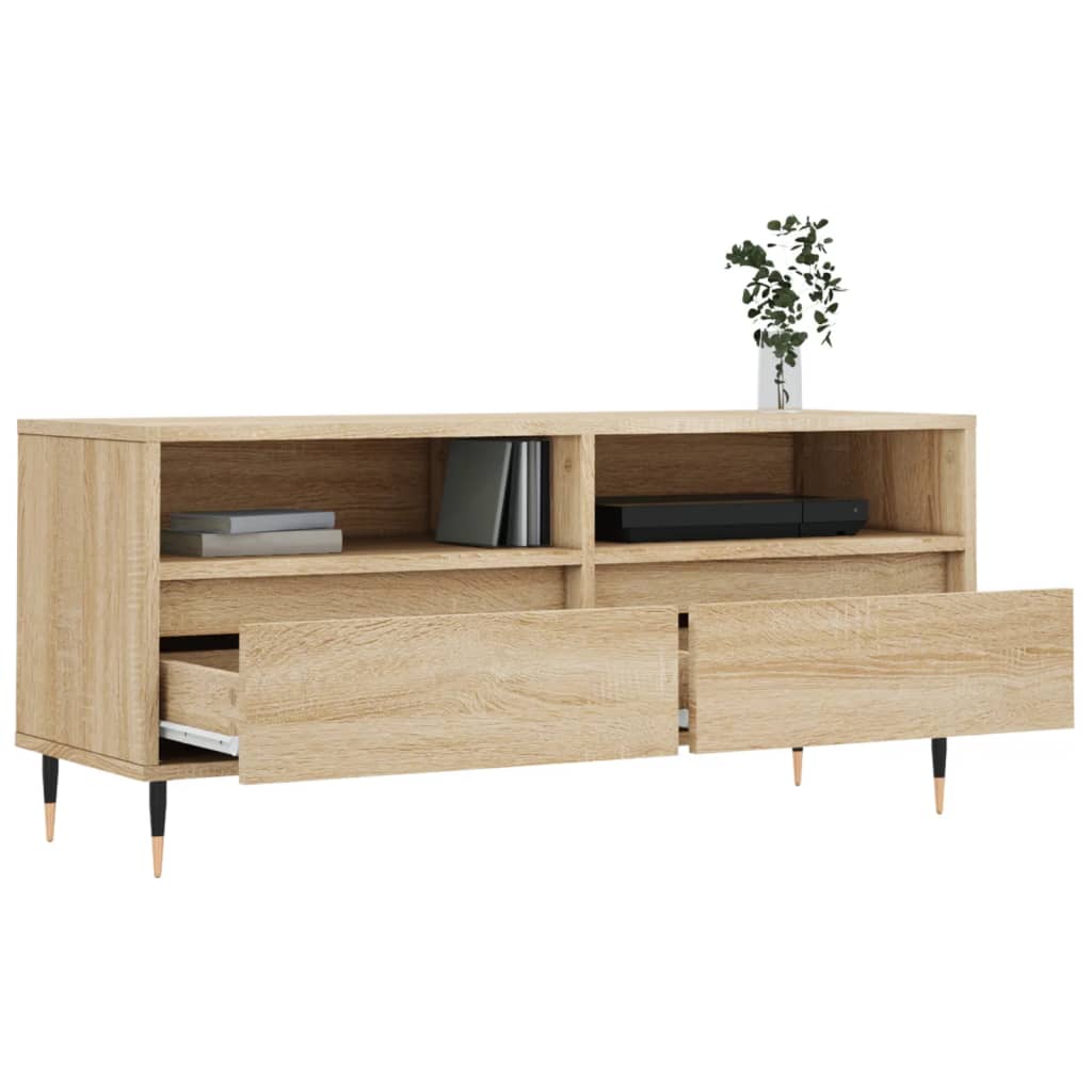 tv-bord 100x34,5x44,5 cm konstrueret træ sonoma-eg