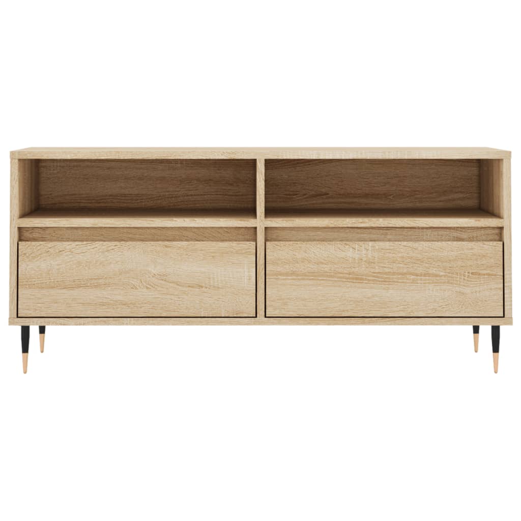 tv-bord 100x34,5x44,5 cm konstrueret træ sonoma-eg
