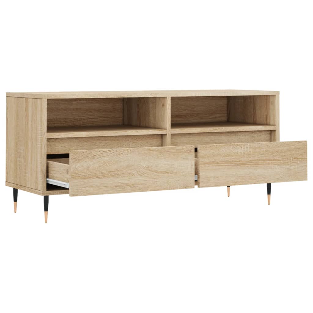 tv-bord 100x34,5x44,5 cm konstrueret træ sonoma-eg