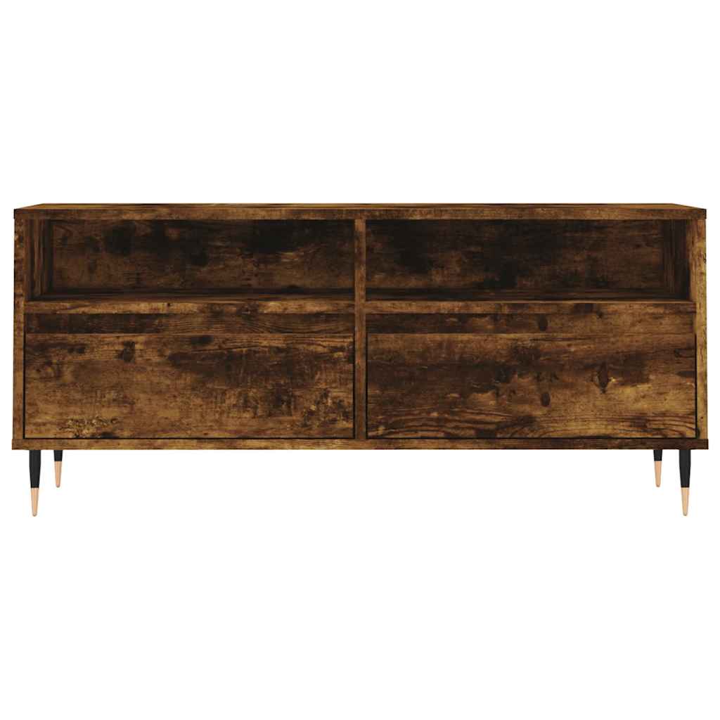 tv-bord 100x34,5x44,5 cm konstrueret træ røget egetræsfarve