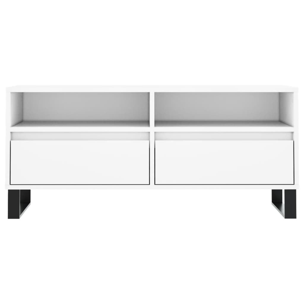 tv-bord 100x34,5x44,5 cm konstrueret træ hvid