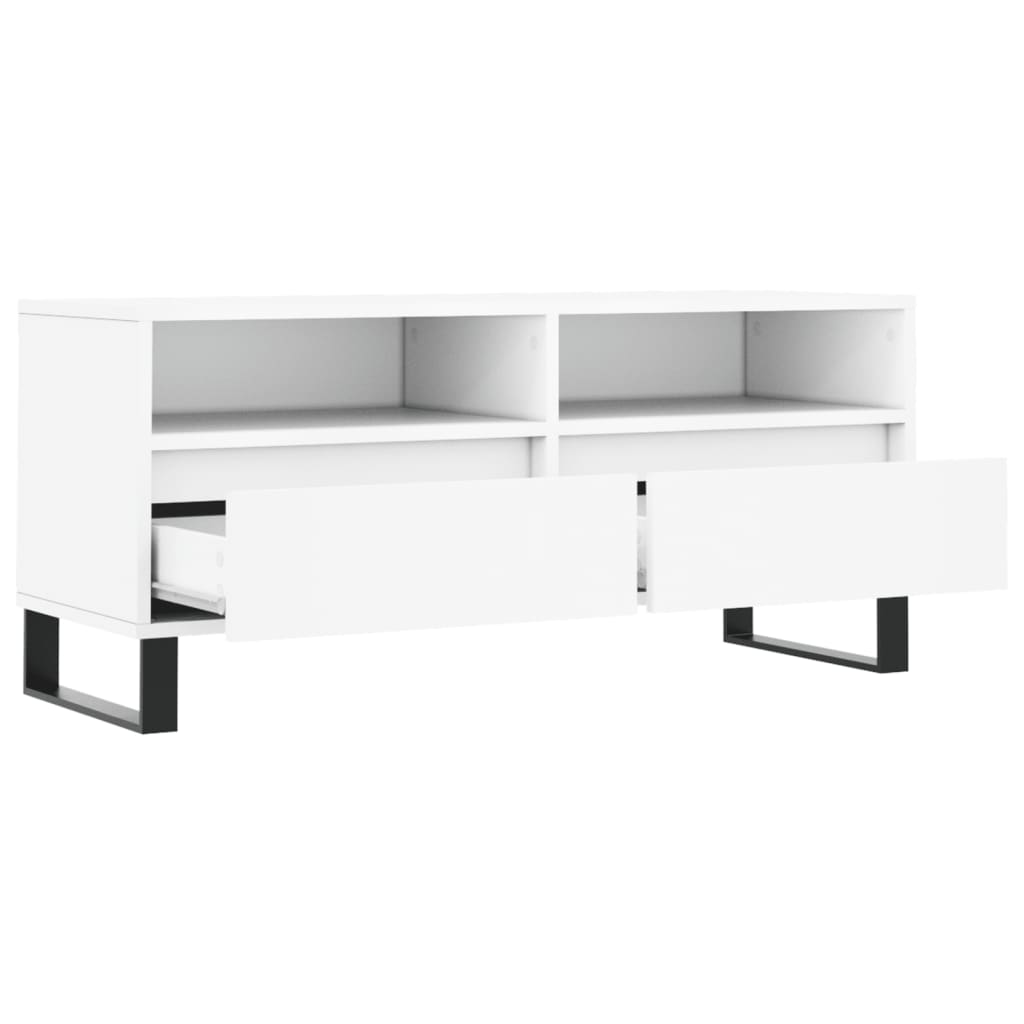 tv-bord 100x34,5x44,5 cm konstrueret træ hvid