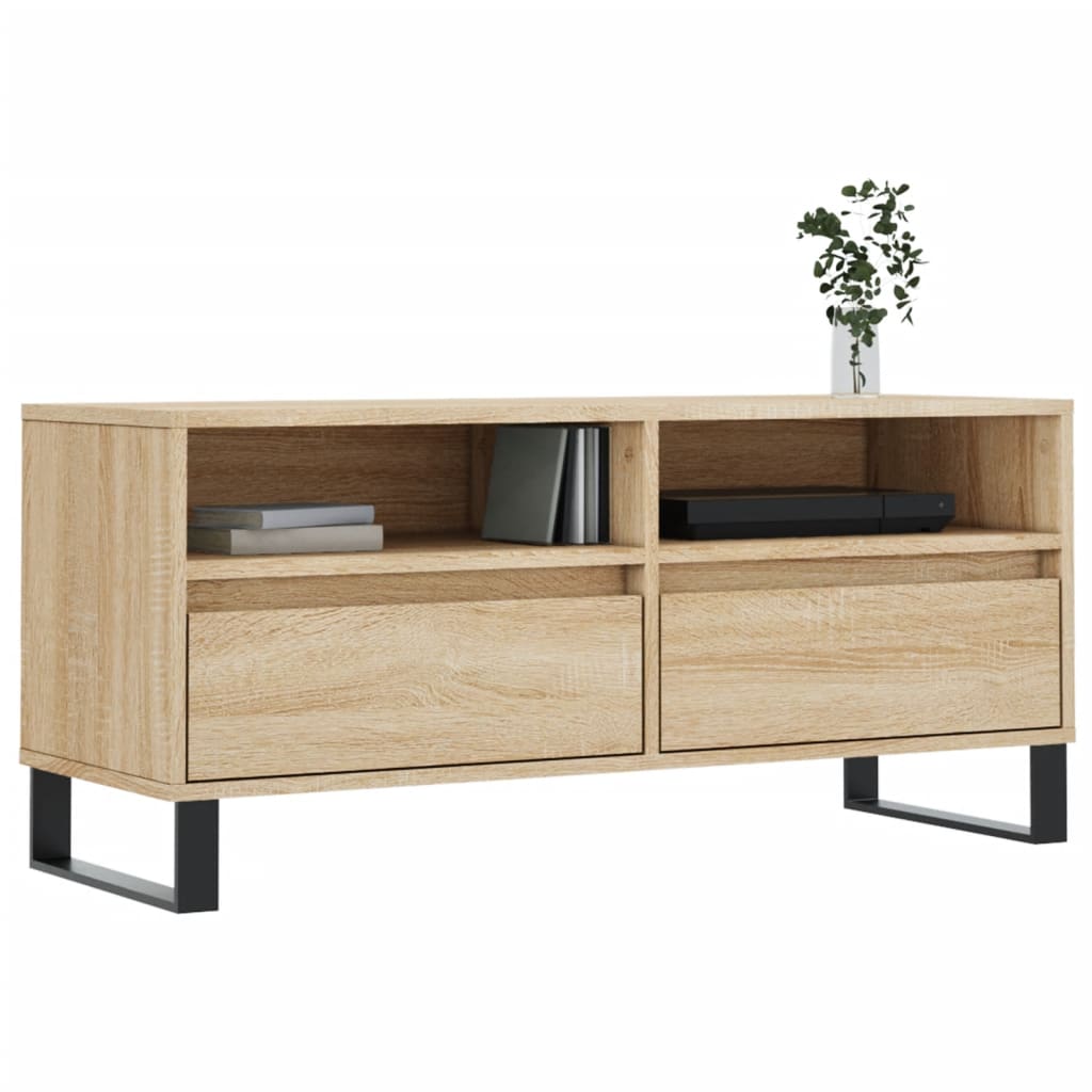 tv-bord 100x34,5x44,5 cm konstrueret træ sonoma-eg