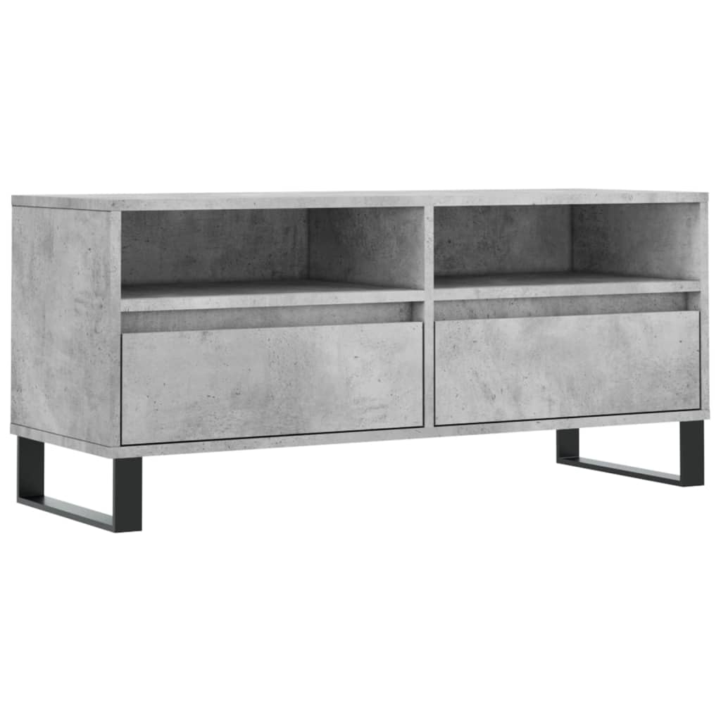 tv-bord 100x34,5x44,5 cm konstrueret træ betongrå