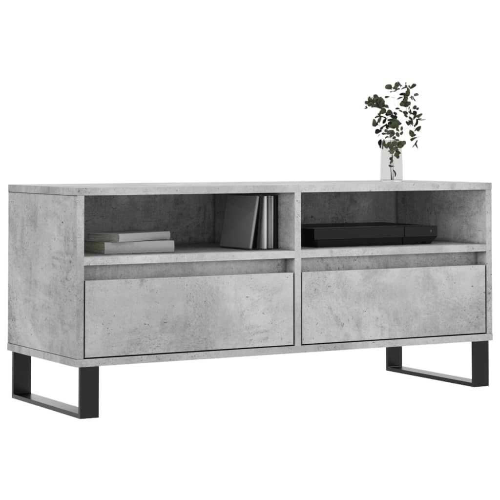 tv-bord 100x34,5x44,5 cm konstrueret træ betongrå