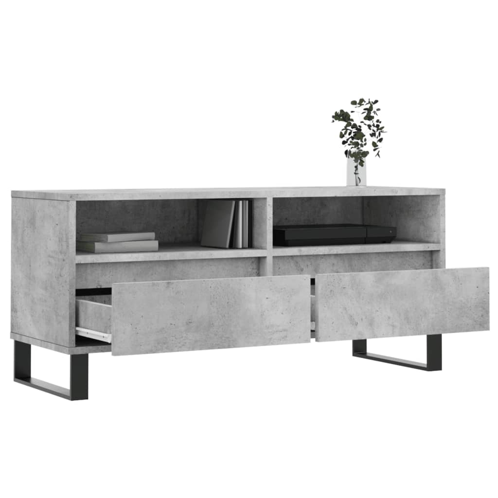 tv-bord 100x34,5x44,5 cm konstrueret træ betongrå