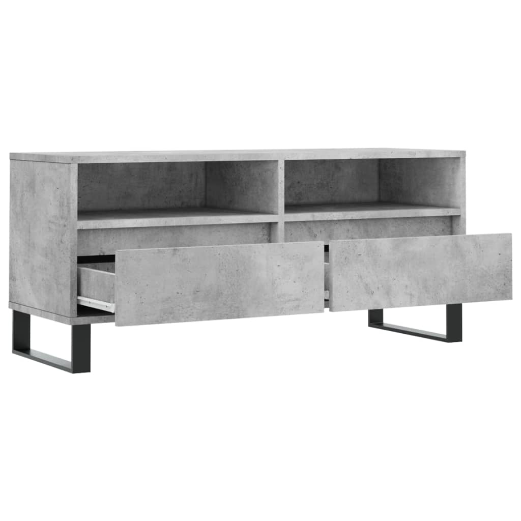 tv-bord 100x34,5x44,5 cm konstrueret træ betongrå