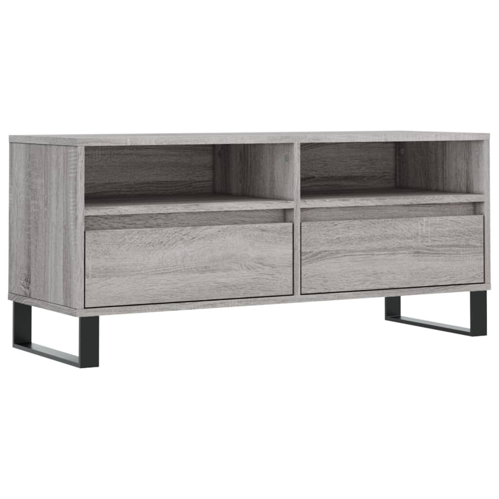 tv-bord 100x34,5x44,5 cm konstrueret træ grå sonoma-eg