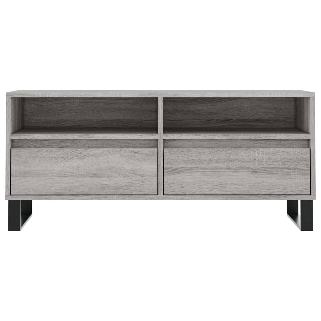 tv-bord 100x34,5x44,5 cm konstrueret træ grå sonoma-eg