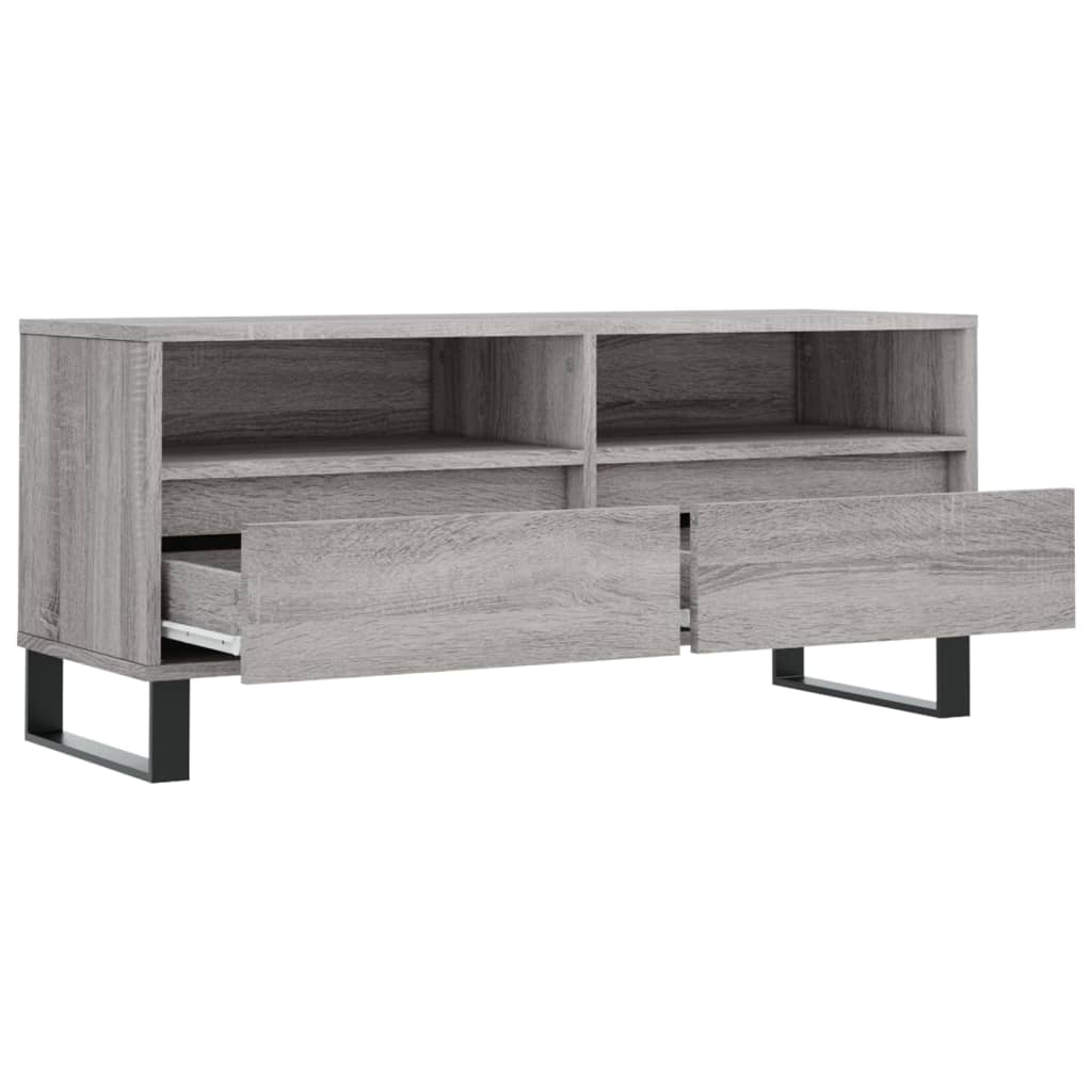 tv-bord 100x34,5x44,5 cm konstrueret træ grå sonoma-eg