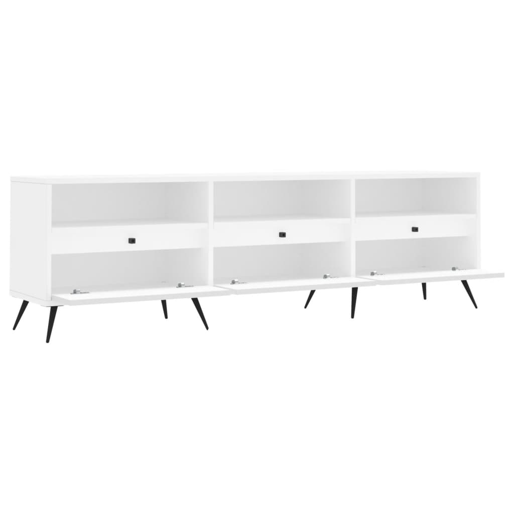 tv-bord 150x30x44,5 cm konstrueret træ hvid