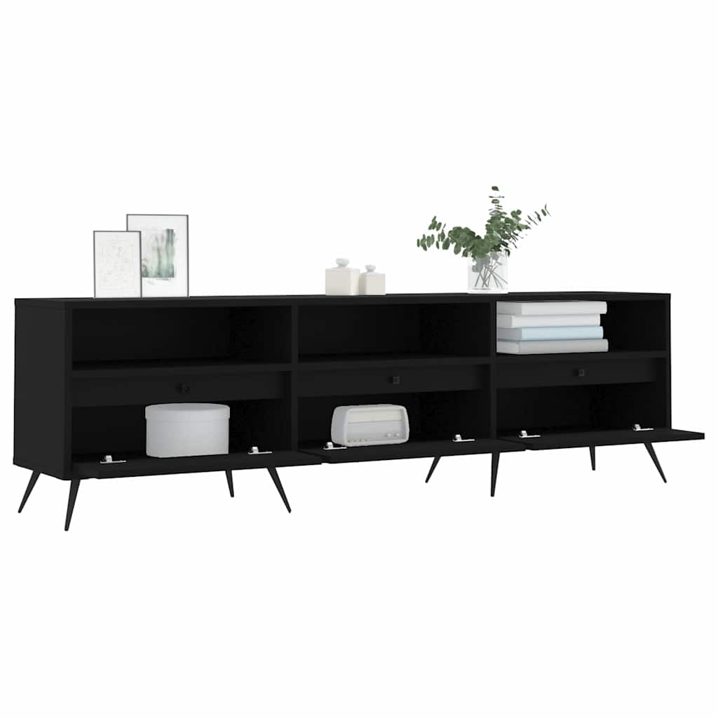tv-bord 150x30x44,5 cm konstrueret træ sort