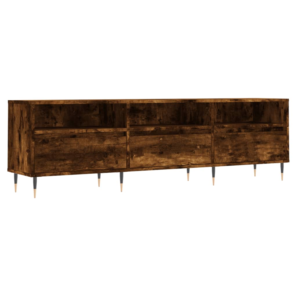 tv-bord 150x30x44,5 cm konstrueret træ røget egetræsfarve