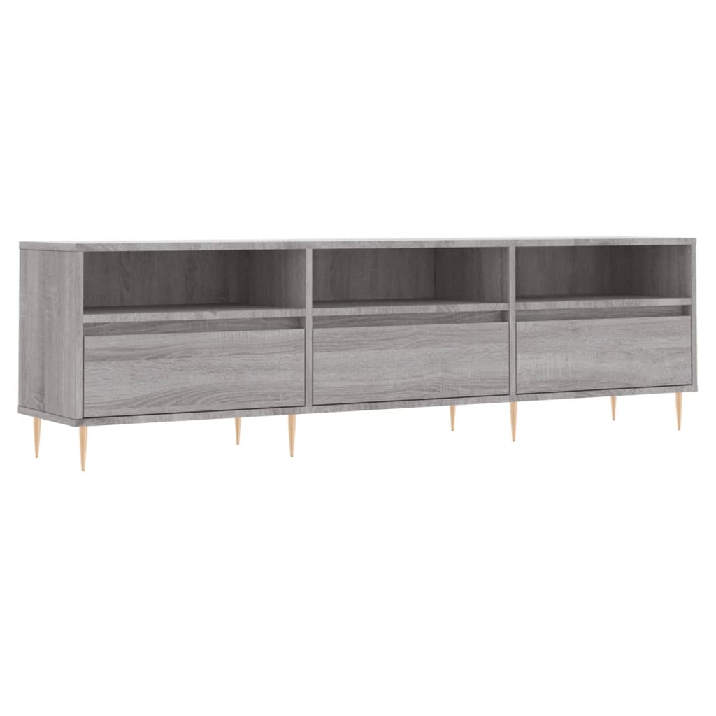 tv-bord 150x30x44,5 cm konstrueret træ grå sonoma-eg