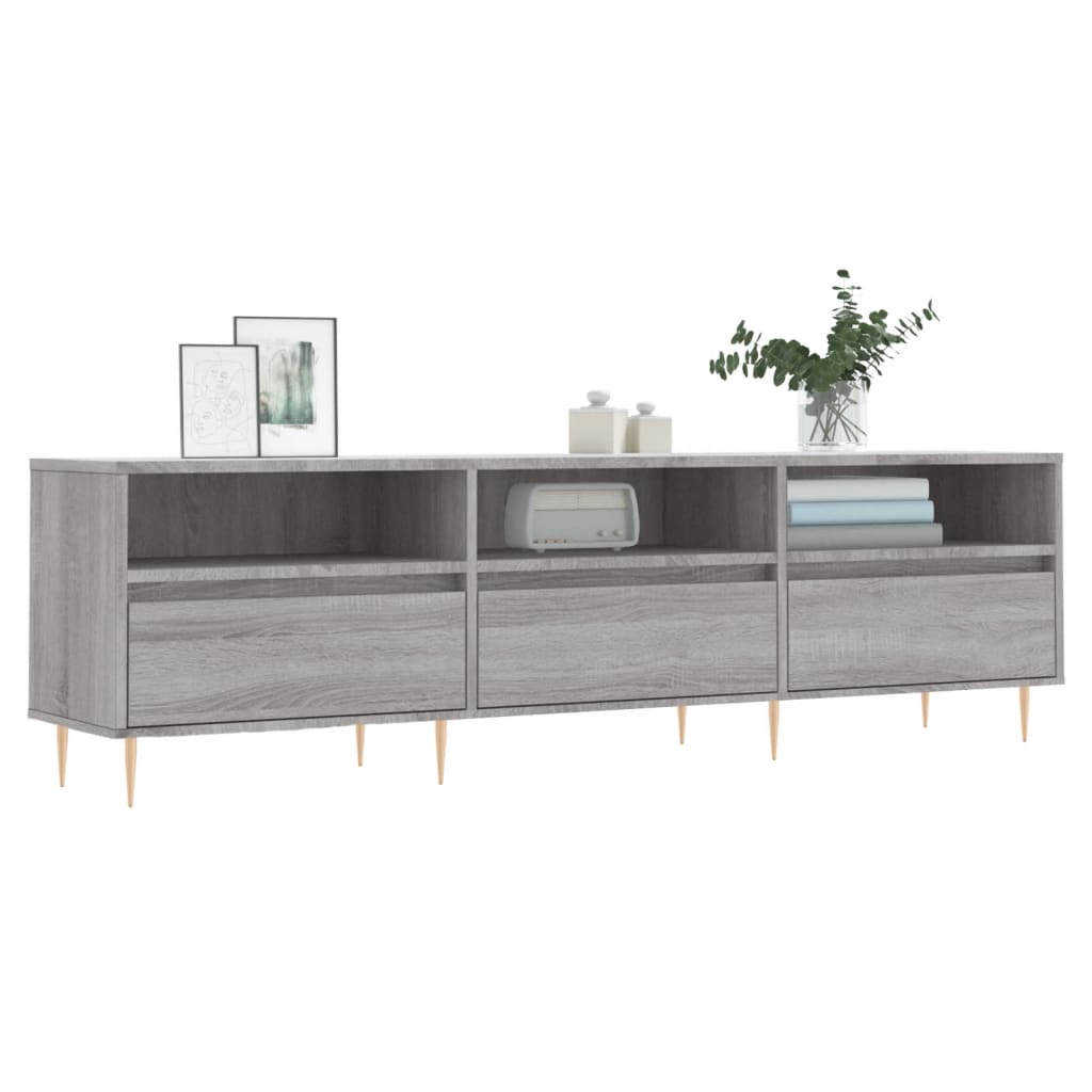 tv-bord 150x30x44,5 cm konstrueret træ grå sonoma-eg