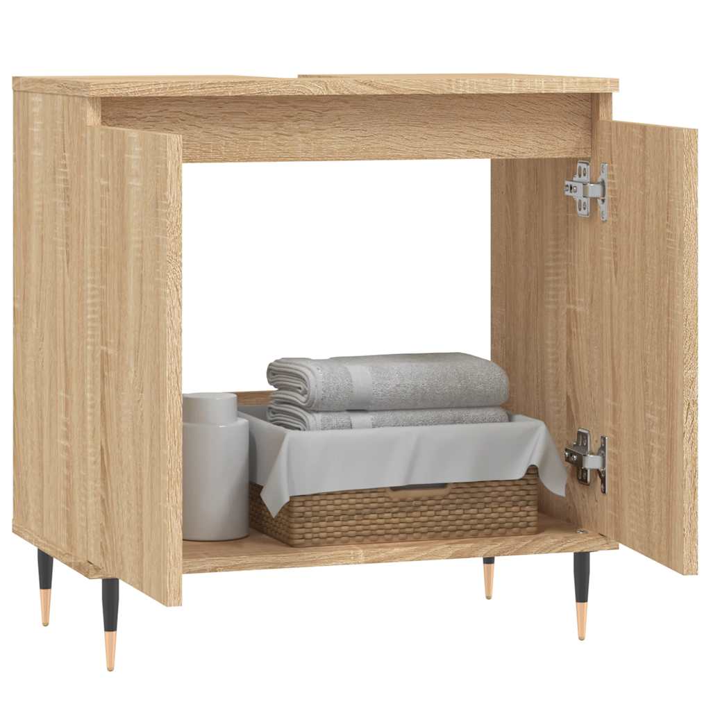 badeværelsesskab 58x33x60 cm konstrueret træ sonoma-eg