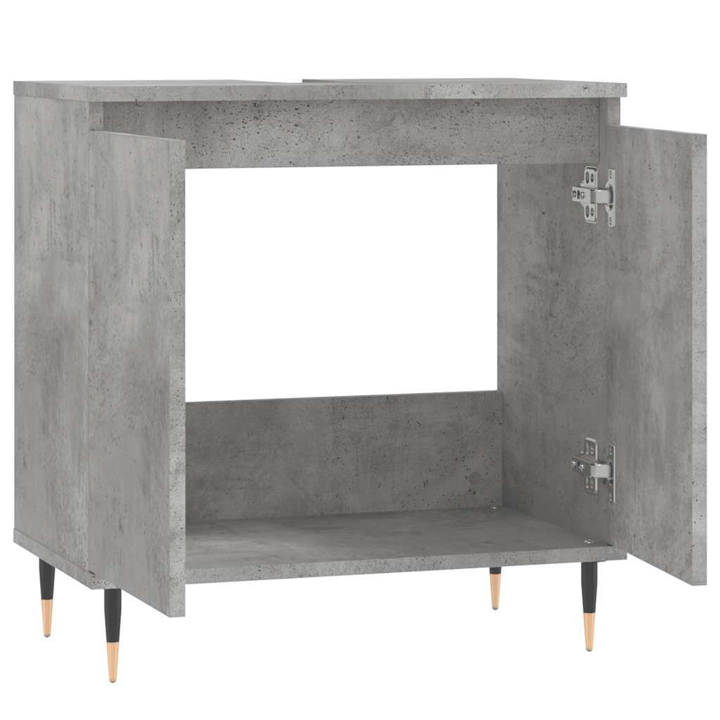 badeværelsesskab 58x33x60 cm konstrueret træ betongrå