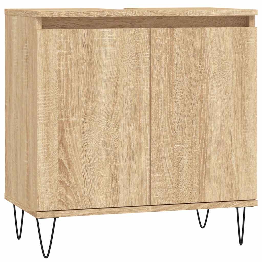 badeværelsesskab 58x33x60 cm konstrueret træ sonoma-eg