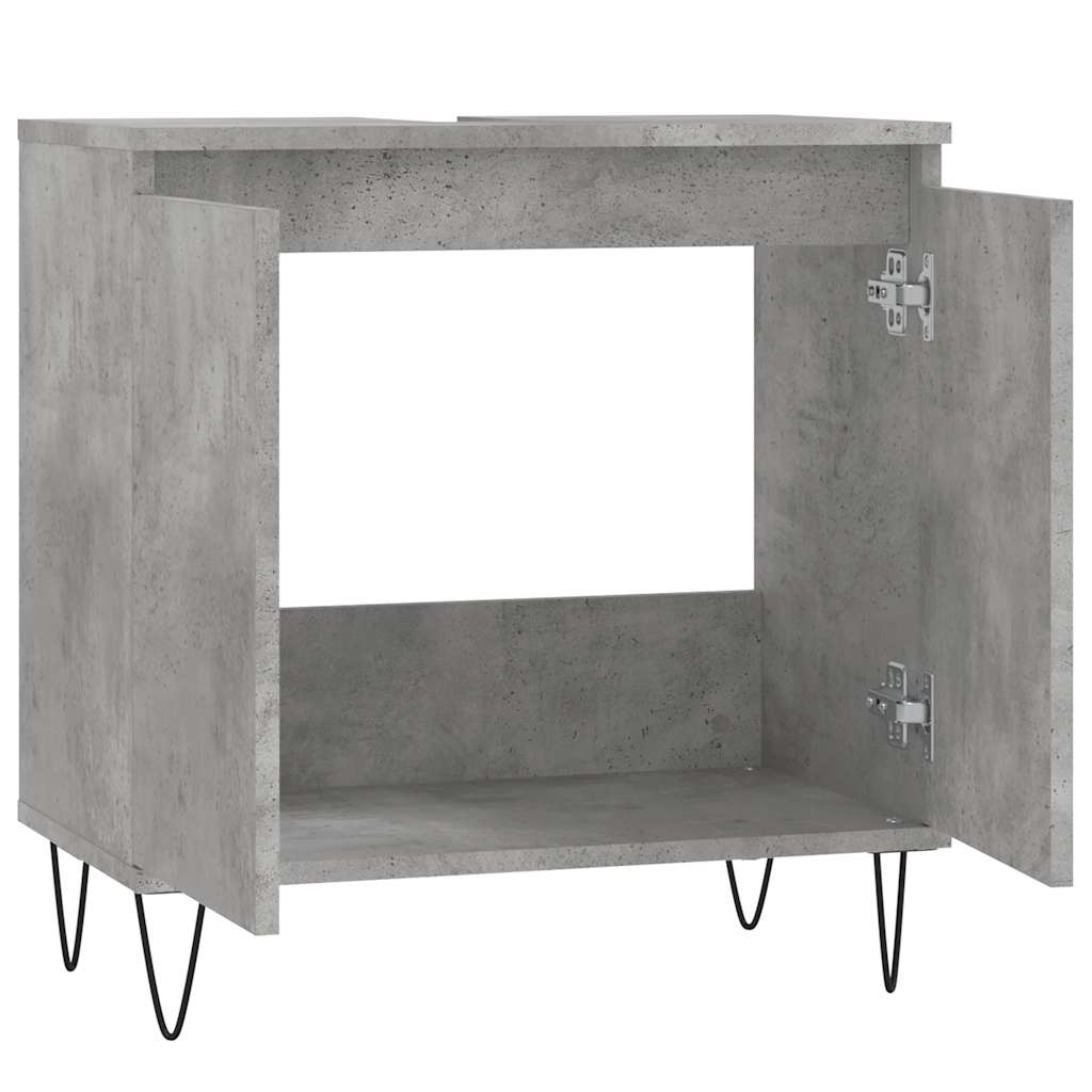 badeværelsesskab 58x33x60 cm konstrueret træ betongrå