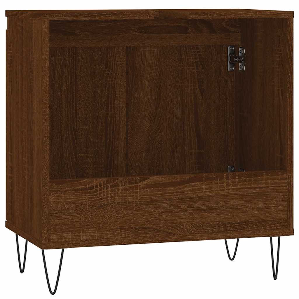 badeværelsesskab 58x33x60 cm konstrueret træ brun egetræsfarve