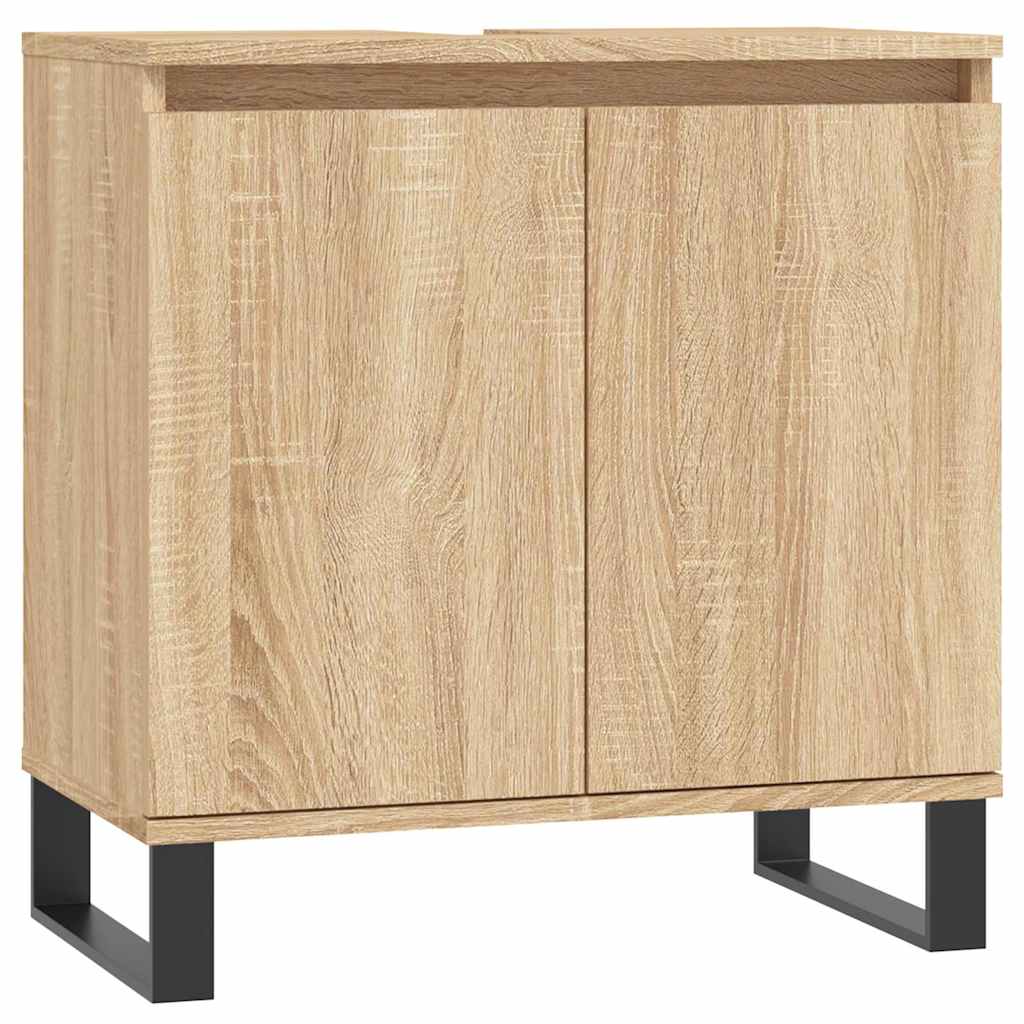 badeværelsesskab 58x33x60 cm konstrueret træ sonoma-eg