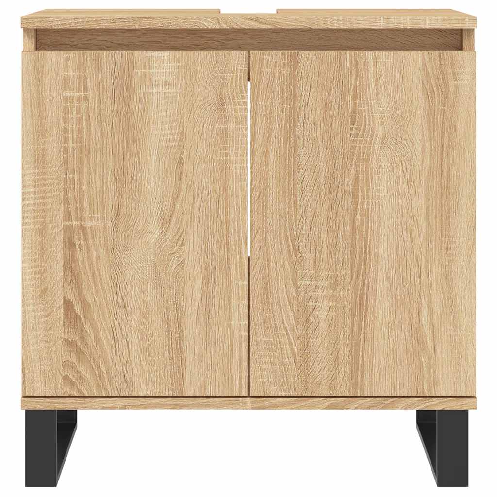 badeværelsesskab 58x33x60 cm konstrueret træ sonoma-eg