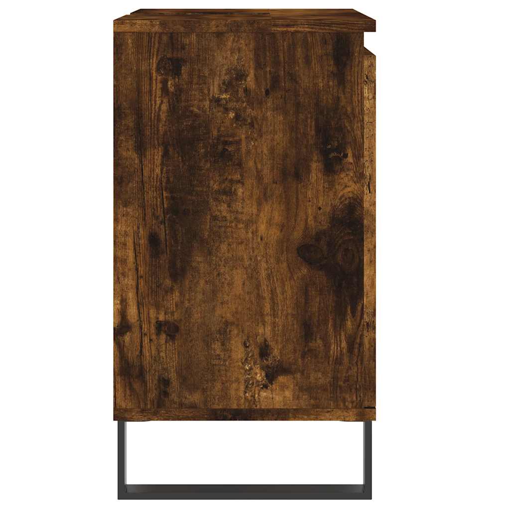 badeværelsesskab 58x33x60 cm konstrueret træ røget egetræsfarve