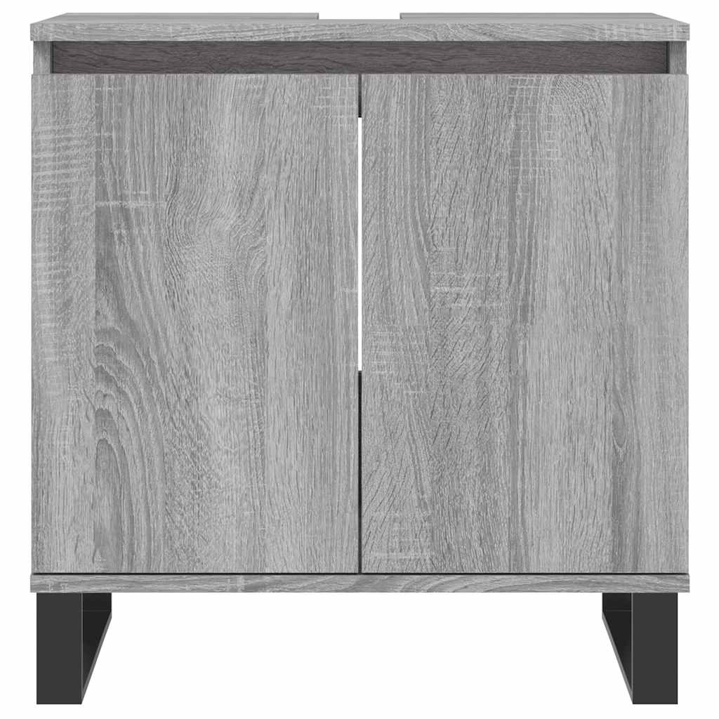 badeværelsesskab 58x33x60 cm konstrueret træ grå sonoma-eg