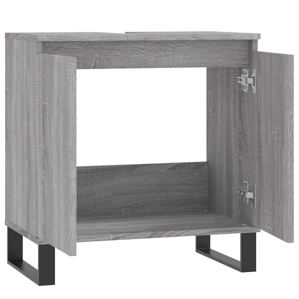 badeværelsesskab 58x33x60 cm konstrueret træ grå sonoma-eg